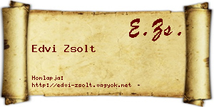 Edvi Zsolt névjegykártya